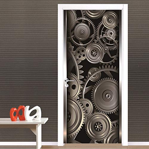 NSDX Türtapete Selbstklebend Selbstklebende Tapeten Renovierung Retro Maschinen DIY PVC Aufkleber An Der Tür Wasserdicht Home Decoration Decal Print Art Picture von NSDX
