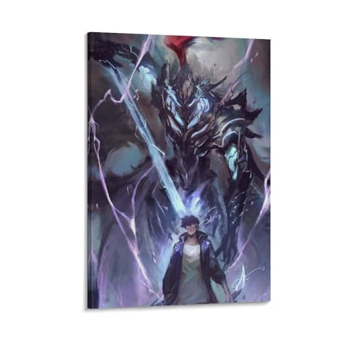 NSKDJSE Anime Solo Leveling Sung Jinwoo Poster (27) Leinwand Poster Schlafzimmer Dekor Landschaft Büro Zimmer Dekor Geschenk 60 x 90 cm von NSKDJSE