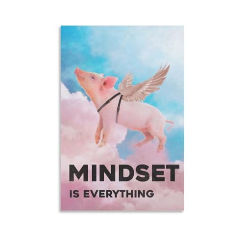 NSKDJSE Leinwandposter "Mindset Is Everything", Schwein, Tiermotiv, Wandkunst, Dekordruck, Bild Gemälde für Wohnzimmer, Schlafzimmer, Dekoration, 30 x 45 cm NSKDJSE Leinwandposter "Mindset Is Everything", Schwein, Tiermotiv, Wandkunst, Dekordruck, Bild Gemälde für Wohnzimmer, Schlafzimmer, Dekoration, 30 x 45 cm von NSKDJSE