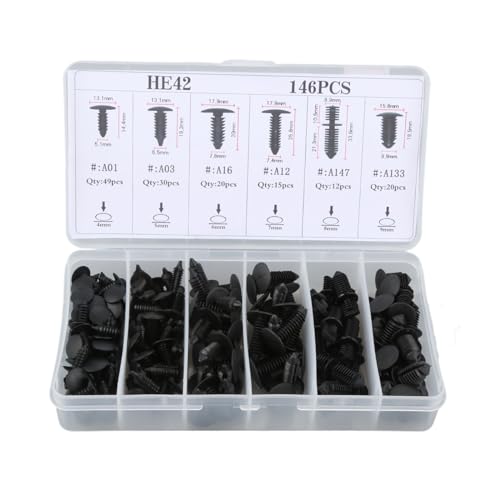 NSNGPAFACZ 146PCS 6 Arten Gemischte Auto Decke Feste Klemme Niet Stamm Verschluss Clips for Box Universal Kompatibel for Alle auto Befestigungselemente und Clips für die Automobilin NSNGPAFACZ 146PCS 6 Arten Gemischte Auto Decke Feste Klemme Niet Stamm Verschluss Clips for Box Universal Kompatibel for Alle auto Befestigungselemente und Clips für die Automobilin von NSNGPAFACZ