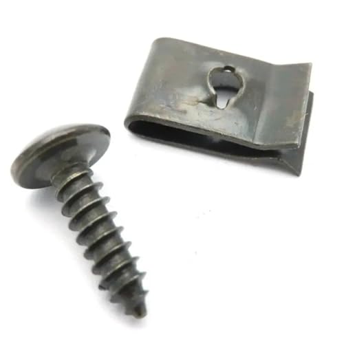 NSNGPAFACZ 20 Stück Metall-U-Typ-Clip-Schraube, Auto-Stoßstangen-, Kotflügel-, Verkleidungs-Befestigungselemente, Clips, Innenzubehör, kompatibel for passenden Seitenschwellern, Schwarz Befestigungsel von NSNGPAFACZ