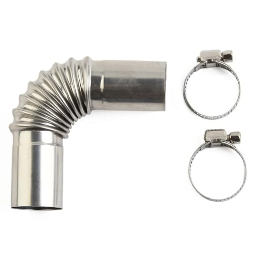 NSNGPAFACZ 25-mm-Auspuffrohrbogen, kompatibel for Webasto-Dieselheizungen, silberfarben, 25 mm/1 Zoll. Innendurchmesser 27 mm/1,06 Zoll. Außendurchmesser Befestigungselemente und Clips für die Automob von NSNGPAFACZ
