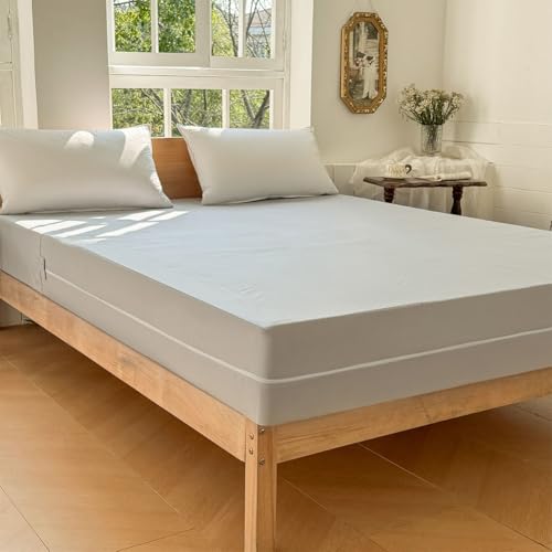 Milbenbezug Matratzen 180x200x20, Allergiker Matratzenbezug 180x200cm, Anti Milben Matratzenbezug, Encasing mit Reißverschluss, Encasing matratzenbezug, Grau von NSNLGSGC