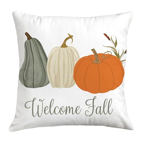 Herbstdeko, Cushion Covers 60cm x Pineapple Yellow Invisible Zipper Sofa Cushions Outdoor Garden Linen Decorative Pillows for Home Office(Green Orange Pumpkin,(60x60cm)) von NSNYDNZ