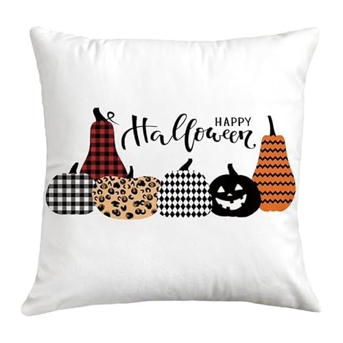 Herbstdeko, Cushion Covers 60cm x Pineapple Yellow Invisible Zipper Sofa Cushions Outdoor Garden Linen Decorative Pillows for Home Office(Halloween Black Orange,(40x40cm)) von NSNYDNZ