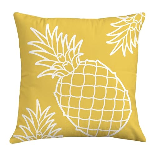 Herbstdeko, Cushion Covers 60cm x Pineapple Yellow Invisible Zipper Sofa Cushions Outdoor Garden Linen Decorative Pillows for Home Office(Pineapple Yellow,50 x 50 cm) von NSNYDNZ