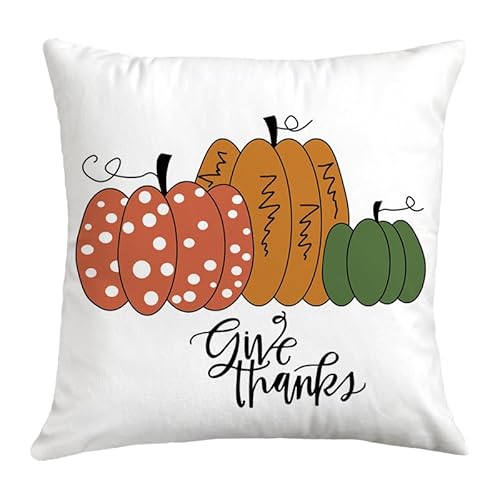 Herbstdeko, Cushion Covers 60cm x Pineapple Yellow Invisible Zipper Sofa Cushions Outdoor Garden Linen Decorative Pillows for Home Office(Red Orange Pumpkin,(45x45cm)) von NSNYDNZ
