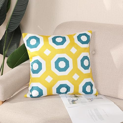 Herbstdeko, Kissenbezüge, 40 cm x, Seesternblau, unsichtbarer Reißverschluss, Sofakissen, Outdoor-Kissen, Gartenkissen, dekorative Kissen, quadratischer Kissenbezug(Geometric Yellow,(40x40cm)) von NSNYDNZ