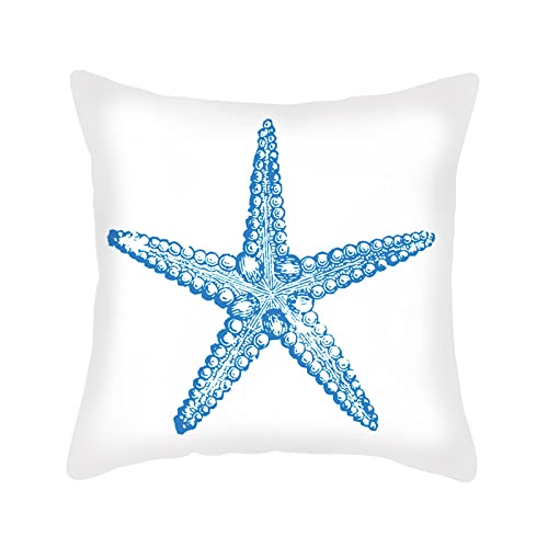 Herbstdeko, Kissenbezüge, 40 cm x, Seesternblau, unsichtbarer Reißverschluss, Sofakissen, Outdoor-Kissen, Gartenkissen, dekorative Kissen, quadratischer Kissenbezug(Starfish Blue,60 x 60 cm) von NSNYDNZ