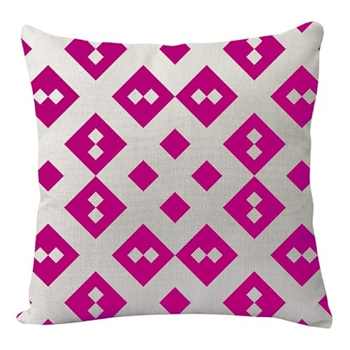 Herbstdeko, Kissenbezüge, 40 cm x, beige, rote, unsichtbarer Reißverschluss, Sofakissen, Outdoor-Kissen, Gartenkissen, dekorative Kissen, quadratischer Kissenbezug(Purple Red Geometry,(50x50cm)) von NSNYDNZ