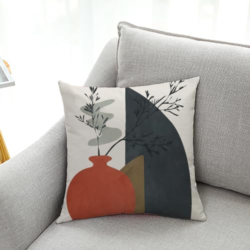 Herbstdeko, Kissenbezüge, 45 x cm, braune Blätter, unsichtbarer Reißverschluss, Sofakissen, Outdoor-Kissen, Gartenkissen, dekorative Kissen, quadratische(Red Blue Vase,(45x45cm)) von NSNYDNZ