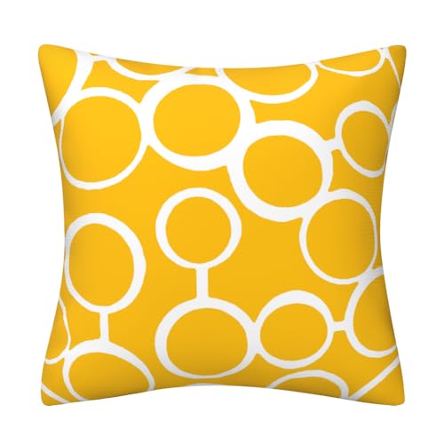 Herbstdeko, Kissenbezüge, 45 x cm, gepunktet, gelbe, unsichtbarer Reißverschluss, Sofakissen, Outdoor-Kissen, Gartenkissen, dekorative Kissen, quadratische(Circle Yellow,(40x40cm)) von NSNYDNZ