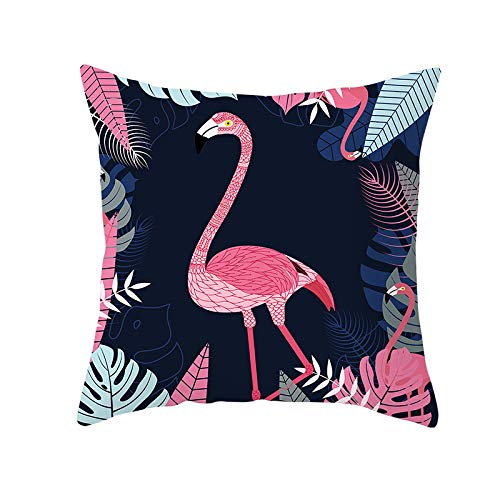 Herbstdeko, Kissenbezüge, 50 cm x, beige, Baum-Kissenbezüge, unsichtbarer Reißverschluss, Sofakissen, Outdoor-Kissen, Gartenkissen, dekorative Kissen, quadratische(Navy Blue Flamingo,(50x50cm)) von NSNYDNZ
