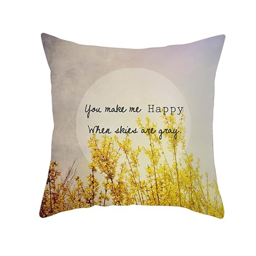 Herbstdeko, Kissenbezüge, 50 cm x, beige, Baum-Kissenbezüge, unsichtbarer Reißverschluss, Sofakissen, Outdoor-Kissen, Gartenkissen, dekorative Kissen, quadratische(Yellow Flower Moon,(60x60cm)) von NSNYDNZ