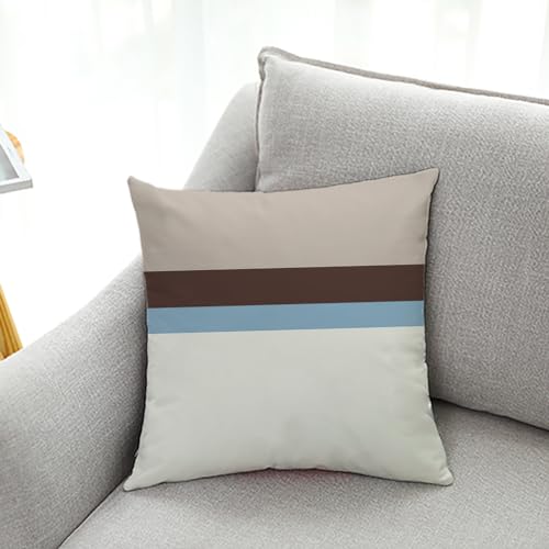 Herbstdeko, Kissenbezüge, 50 cm x, geometrische blaue, unsichtbarer Reißverschluss, Sofakissen, Outdoor-Kissen, Gartenkissen, dekorative Kissen, quadratische(Striped Gray Beige,(40x40cm)) von NSNYDNZ
