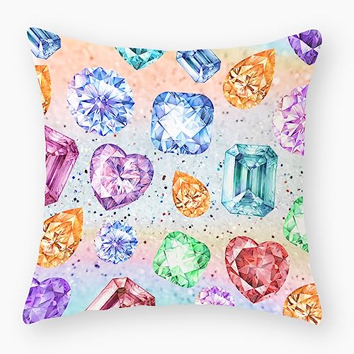 Herbstdeko, Kissenbezüge, Retro-Graudruck, Outdoor-Kissen, quadratische Sofakissen, Gartenkissen, Outdoor-Kissenbezüge, Schlafzimmer, Büro, Auto, dekorative, 60 cm x(Blue Orange Diamond,(60x60cm)) von NSNYDNZ