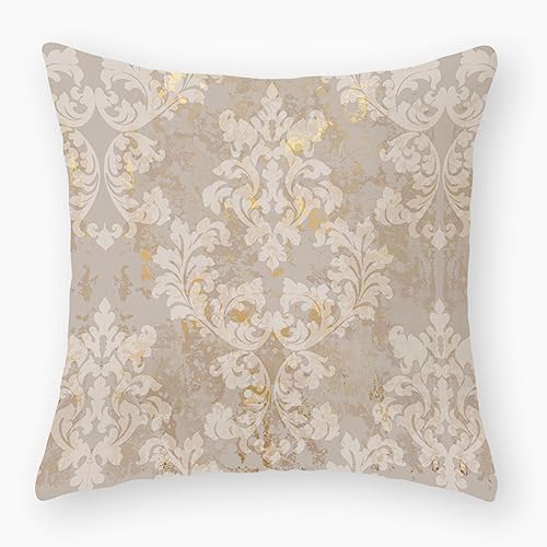 Herbstdeko, Kissenbezüge, Retro-Graudruck, Outdoor-Kissen, quadratische Sofakissen, Gartenkissen, Outdoor-Kissenbezüge, Schlafzimmer, Büro, Auto, dekorative, 60 cm x(Retro Grey Print,(60x60cm)) von NSNYDNZ