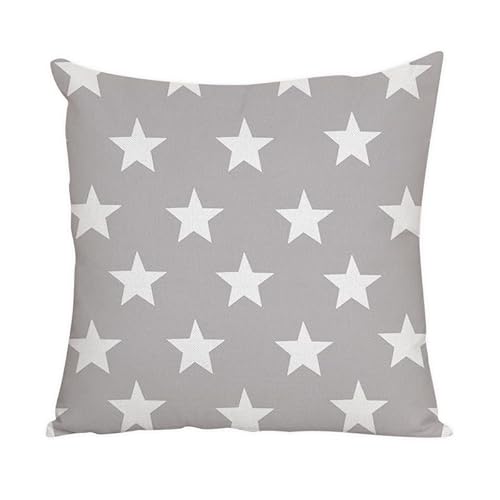 Herbstdeko, Kissenbezüge, grau-weiße Sterne, Outdoor-Kissen, quadratische Sofakissen, Gartenkissen, Outdoor-Kissenbezüge, Schlafzimmer, Büro, Auto, dekorative, 40 cm x(Grey White Stars,(50x50cm)) von NSNYDNZ