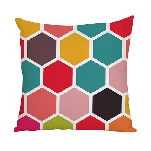 Herbstdeko, Kissenbezüge, grau-weiße Sterne, Outdoor-Kissen, quadratische Sofakissen, Gartenkissen, Outdoor-Kissenbezüge, Schlafzimmer, Büro, Auto, dekorative, 40 cm x(Red Green Geometry,60 x 60 cm) Herbstdeko, Kissenbezüge, grau-weiße Sterne, Outdoor-Kissen, quadratische Sofakissen, Gartenkissen, Outdoor-Kissenbezüge, Schlafzimmer, Büro, Auto, dekorative, 40 cm x(Red Green Geometry,60 x 60 cm) von NSNYDNZ