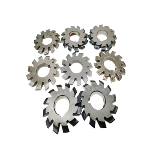 Präzisions-Wälzfräser, HSS Imperial Systems Scheibenzahnradfräser DP24-DP6, Eingriffswinkel 14,5 Grad Nr. 1-Nr. 8 for CNC-Zahnradfräser(8pcs No.1-no.8,DP6) von NSNYDNZ