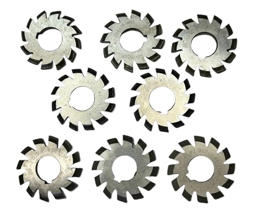 Präzisions-Wälzfräser, Kegelradfräser M4 M5 M6 M8 M10 Modul PA20 Grad Nr. 1-Nr. 8 8 Stück/Set HSS-Scheibe(M7 8PCS No.1-No.8) von NSNYDNZ