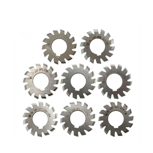 Präzisions-Wälzfräser, M1 M1.25 M1.5 M2 M3 M4 M0.4 M0.5 M0.6 M0.7 M0.8 Modul PA20 Grad NO.1-NO.8 Zahnradschneidwerkzeuge(M5.0 8pcs(no.1-no.8)) von NSNYDNZ