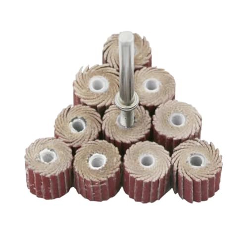 Schleifrad, 10 Stück + 1 Dorn-Fächerrad-Schleifscheibe, Schleifpapier for Bohrmaschinen, 80–600 Körnung, Polierschleifer for Rotationswerkzeuge(80grit) von NSNYDNZ
