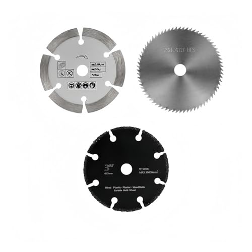Schleifrad, 3 Zoll Metall-Trennscheibe, Winkelschleifer, Polierscheibe, Mini-Trennsägeblatt, Winkelschleifer-Zubehörset for Holz, Eisen(75mm-B) von NSNYDNZ