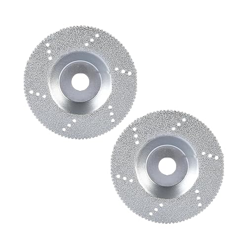 Schleifrad, 4 Zoll 100 mm Diamant-Trennscheibe, vakuumgelötete Schleifscheibe, passend for 16 Dorn, Granit, Marmor, Eisen, Stahl, Mauerwerk, Schleifen, Schneiden(Silver-teeth,2 PCS) von NSNYDNZ
