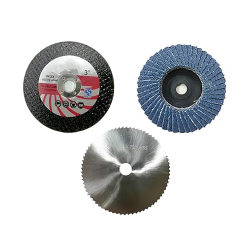 Schleifrad, 75 x 10 mm Mini-Winkelschleifscheibe, Holz-/Metall-Trennscheibe, Hochgeschwindigkeitsstahl-Hartmetall-Polierscheibe for elektrisches Winkelschleifer-Zubehörset(3x Mix Disc) von NSNYDNZ