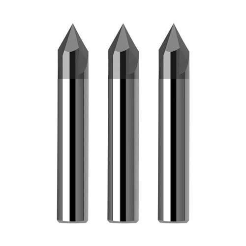 Senkbohrer-Set, 1PC Wolfram Stahl Anfasfräsen Schaftfräser 60 90 120 Grad Beschichtet 3 Flöte Fräswerkzeuge Hartmetall Anfasfräser(D4xR90x50L) von NSNYDNZ