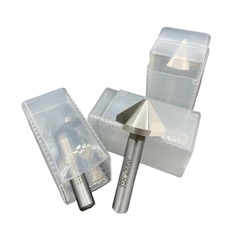 Senkbohrer-Set, 6,3–50 mm, 1 Flöte, 3, 90 Grad, HSS M2 6542, Senker, Anfaswerkzeug-Bits for Edelstahl, Aluminiumlegierung(90 DEGREE-40MM,1 Flute) von NSNYDNZ