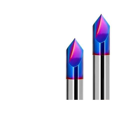 Senkbohrer-Set, 90 ° HRC65 Hartmetall Anfasfräsen V Router Bit 3-12mm Metall Maschine Werkzeuge(D6X50LX90R 3Flute,1Piece) von NSNYDNZ