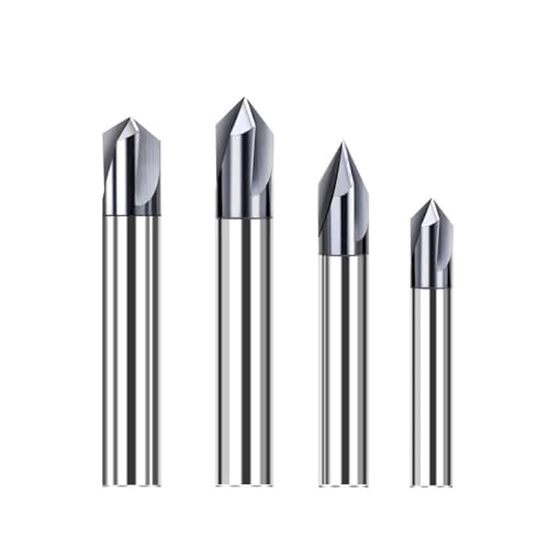 Senkbohrer-Set, Fasenfräsen Hartmetall-Eckensenker Anfasfräser Entgraten von Kanten V-Hain-Fräser 60 90 120 Grad 2 3 Flöten(10XR60X75LX3F) von NSNYDNZ