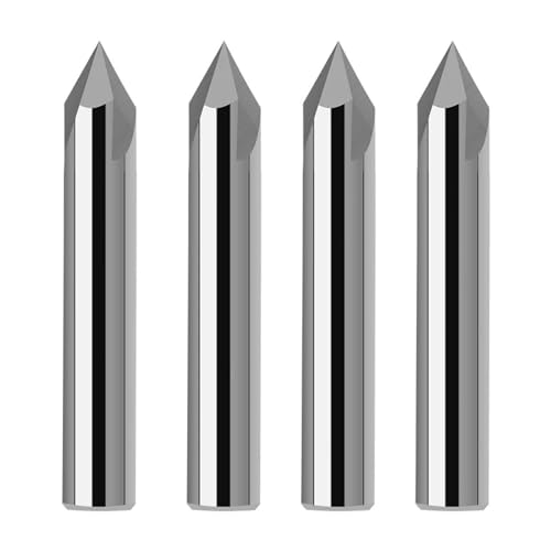 Senkbohrer-Set, Fräsen Aluminium Wolfram schaftfräser Hartmetall Gerade Nut Anfasen 60/90 /120 Grad Werkzeug Bearbeitung 3 Schaftfräser(D8xR60x60L) von NSNYDNZ