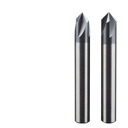 Senkbohrer-Set, HRC60 Fasenfräsen 90 Grad 4 Nuten Hartmetall-Ecksenker Fasenfräser Entgraten 6 mm Kanten V-Nutfräser(D8X90AX60LX4T) von NSNYDNZ