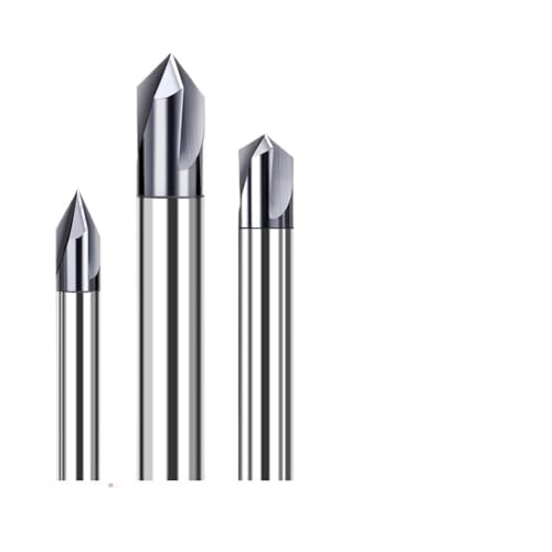 Senkbohrer-Set, Hartmetall-Fasenfräsen 50 70 80 100 110 130 140 150 Grad Endfräsen Aluminium-Maschinengravurwerkzeuge(D8xR130x60Lx3F) von NSNYDNZ