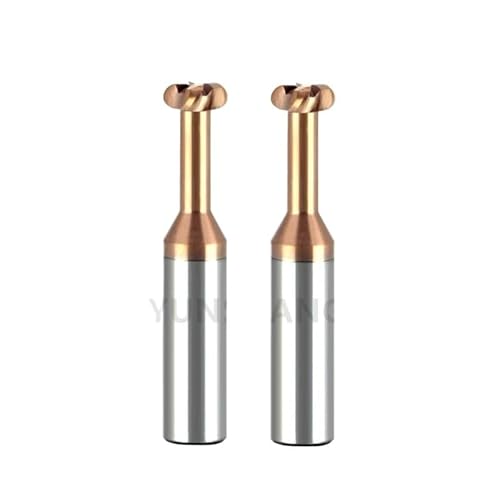 Senkbohrer-Set, T-Nutfräser Radius Ecke T Typ Schaftfräser R0.5/0.75/1/2/3 for Aluminium Nut Bearbeitung Hartmetall Werkzeug D3-D20(D8xR1x2Hx60L) von NSNYDNZ