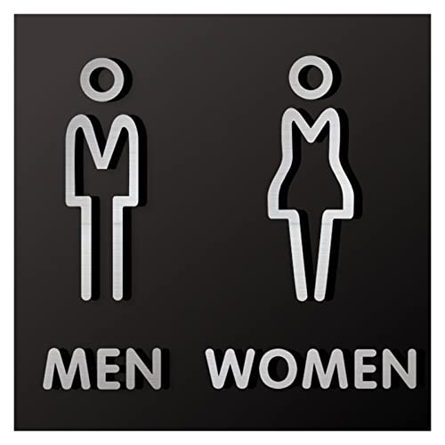Toilettenschild, Acryl-Badezimmerschild for Männer und Frauen, Figuren-Set – modernes Toilettenschild for Badezimmer-Türschilder (goldene Toilette)(Unisex) von NSNYDNZ