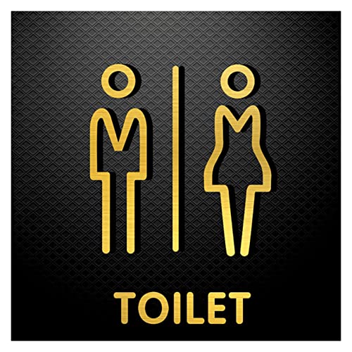 Toilettenschild, Acryl-Badezimmerschild for Männer und Frauen, Figuren-Set – modernes Toilettenschild for Badezimmer-Türschilder (goldene Toilette) von NSNYDNZ