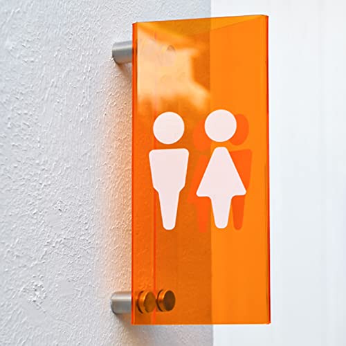 Toilettenschild, Acryl-Toilettenschild, Herren- und Damen-Toilettenschilder, dreieckige, seitlich hängende, doppelseitige Badezimmertürschilder (B)(C) von NSNYDNZ