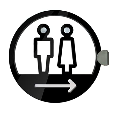 Toilettenschild, Acryl-Toilettenschild, Herren- und Damen-Toilettenschilder, runde Badezimmer-Türschilder mit Pfeil, Montagezubehör (C 20 cm)(25Cm) von NSNYDNZ