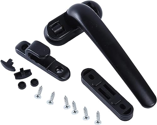 Universelle Fenstergriffe, Universal-Fenstergriffschloss Flügelfensterschloss Radgriff Hardware Möbelzubehör Tür- und Fenstergriffe(Black) von NSNYDNZ