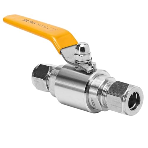 Wasserabsperrventil Edelstahlventil, 1 Stück Edelstahl-Kugelhahn mit Doppelring, geschweißter Kugelhahn, hochdruckbeständiger for Luftquellen(304,DN10) von NSNYDNZ