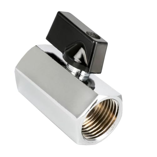 Wasserabsperrventil Edelstahlventil, 1 Stück Mini-Messing-Kugelhahn, G 1/8" 1/4" 3/8" 1/2" Innengewinde-Absperrventil for Luft, Wasser, Gas, Öl(3/8 Inch) von NSNYDNZ