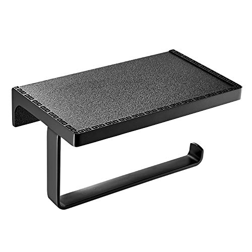 NSODOO Toilettenpapierrollenhalter mit Ablage Papiertaschentuchspender Aufbewahrung Handyregale Wandmontierte Badaccessoires Schwarz NSODOO Toilettenpapierrollenhalter mit Ablage Papiertaschentuchspender Aufbewahrung Handyregale Wandmontierte Badaccessoires Schwarz von NSODOO