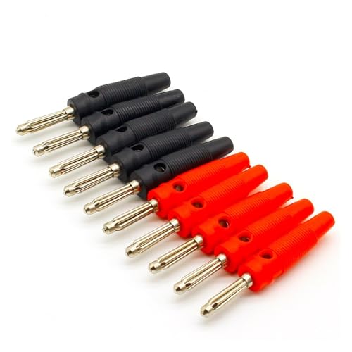 5Pair/10Pcs Red and Black 4mm Solderless Side Stackable Banana Connector Copper von NSPKZXTTGF