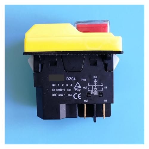 DZ04 4 Pins Waterproof Electromagnetic Push Button Switches ON OFF Start Stop Switch 250VAC 8(6) A von NSPKZXTTGF