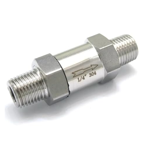 NSPKZXTTGF 1/4" BSPT Male Check One Way Valve 304 Stainless Steel Water Gas Oil Non-Return von NSPKZXTTGF