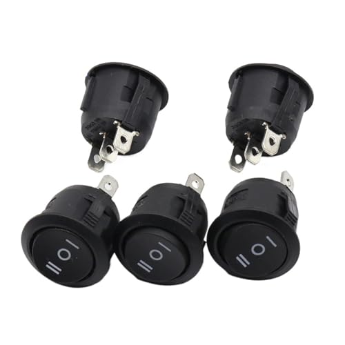 NSPKZXTTGF 10Pcs 23mm Round Black 3 Pin 10A/125V 6A/250V AC 3 Position SPDT ON-Off-ON Rocker Switch Snap-in NSPKZXTTGF 10Pcs 23mm Round Black 3 Pin 10A/125V 6A/250V AC 3 Position SPDT ON-Off-ON Rocker Switch Snap-in von NSPKZXTTGF